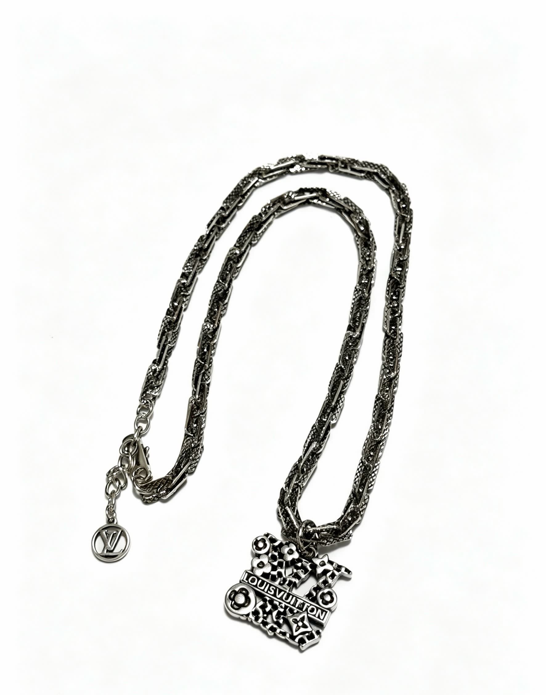 Louis Vuitton Silver Tone Chain Necklace